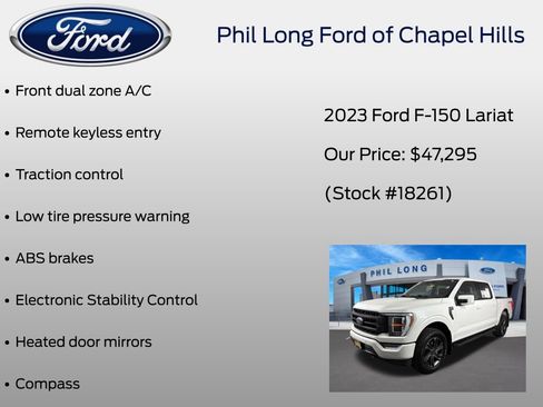 Certified 2023 Ford F150 Lariat w/ Equipment Group 502A High AWD/4WD image 39