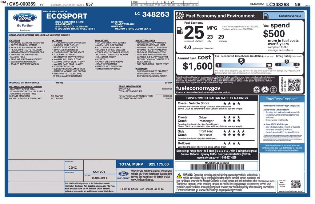 Used 2020 Ford EcoSport S AWD/4WD image 32