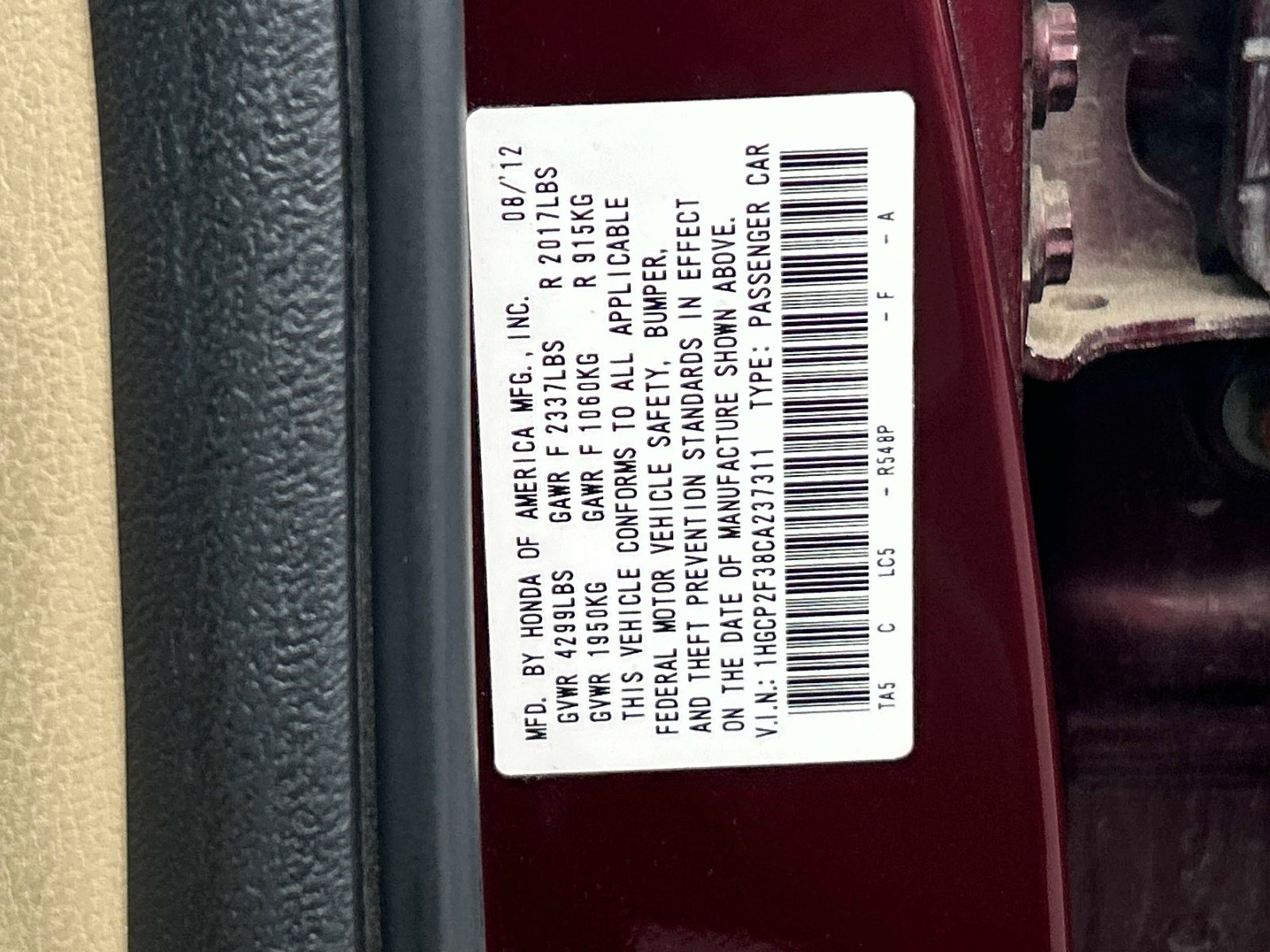 Used 2012 Honda Accord LX image 10