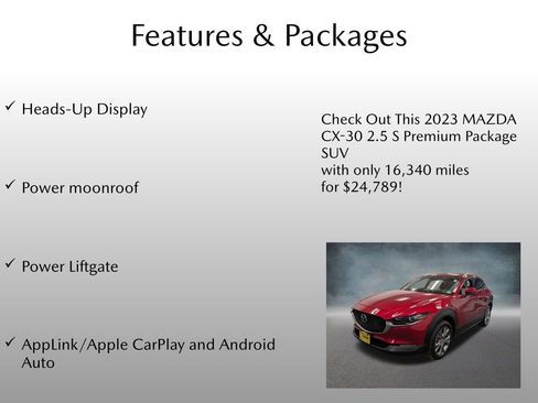 Certified 2023 MAZDA CX-30 AWD 2.5 S w/ Premium Package image 8