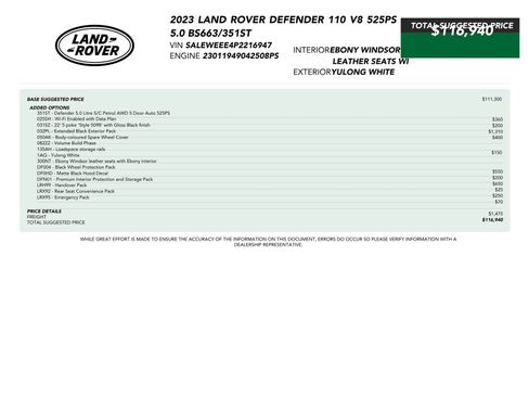 Used 2023 Land Rover Defender 110 AWD/4WD image 87