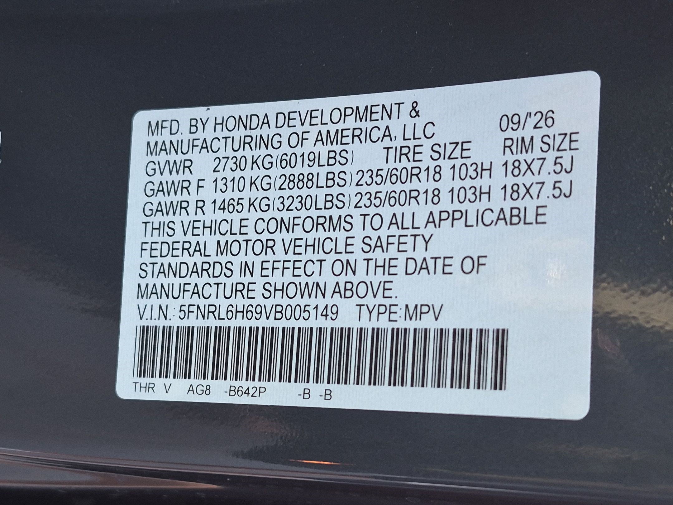 New 2027 Honda Odyssey EX-L image 28