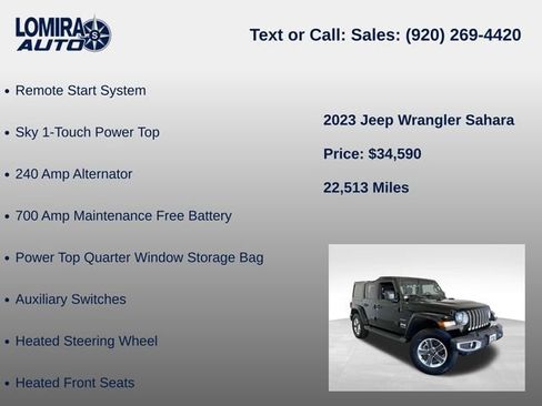 Used 2023 Jeep Wrangler Unlimited Sahara w/ Cold Weather Group AWD/4WD image 27