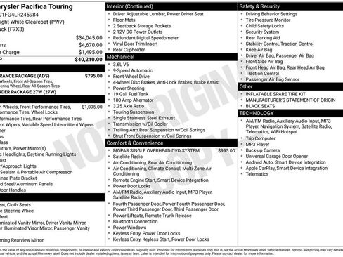 Used 2020 Chrysler Pacifica Touring w/ S Appearance Package image 11