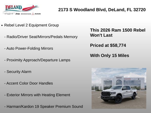 New 2026 RAM 1500 Rebel w/ Rebel Level 2 Equipment Group AWD/4WD image 31