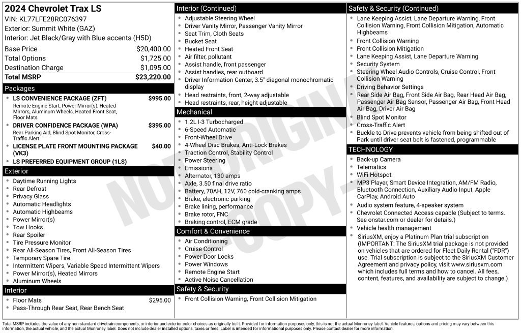 Certified 2024 Chevrolet Trax LS w/ LS Convenience Package FWD image 7