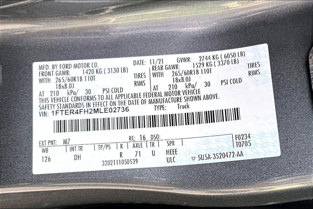 Used 2021 Ford Ranger Lariat w/ Equipment Group 501A High AWD/4WD image 19