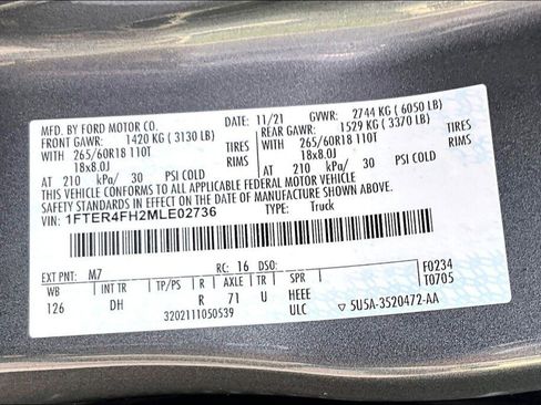 Used 2021 Ford Ranger Lariat w/ Equipment Group 501A High AWD/4WD image 19