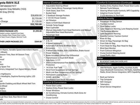 Used 2019 Toyota RAV4 XLE w/ Convenience Package AWD/4WD image 2