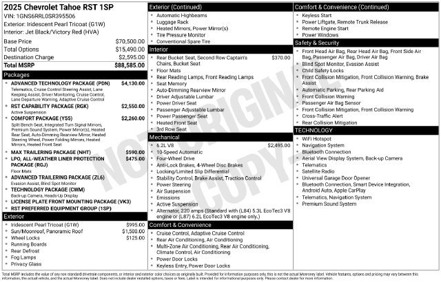 Certified 2025 Chevrolet Tahoe RST w/ Advanced Technology Package AWD/4WD image 28