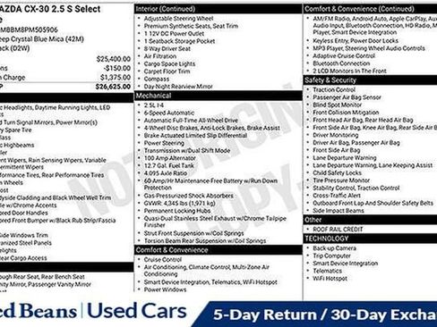 Used 2023 MAZDA CX-30 AWD 2.5 S w/ Select Package image 33