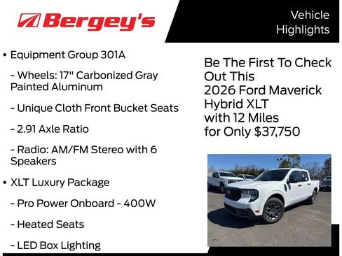 New 2026 Ford Maverick XLT w/ Equipment Group 301A image 5