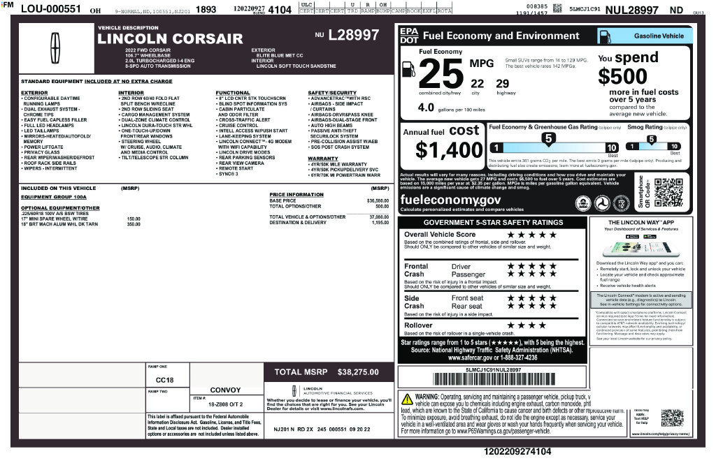 Used 2022 Lincoln Corsair FWD image 46