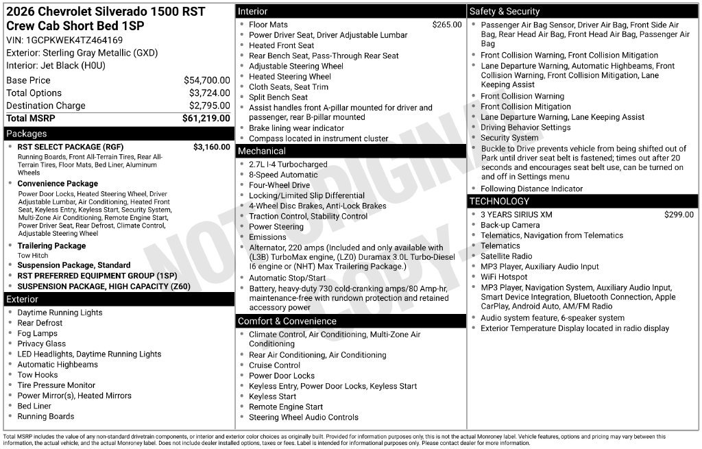 New 2026 Chevrolet Silverado 1500 RST w/ RST Select Package AWD/4WD image 8