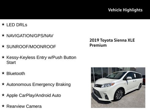 Used 2019 Toyota Sienna XLE Premium w/ Outdoor Package AWD/4WD image 28