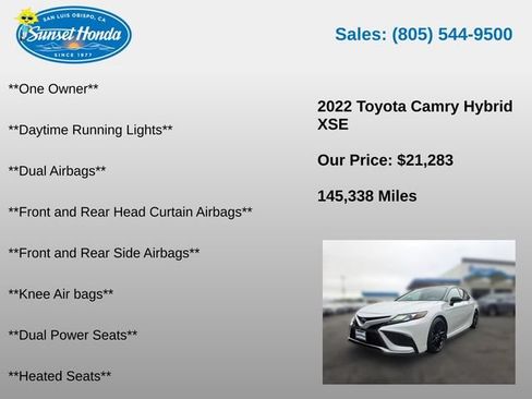 Used 2022 Toyota Camry XSE FWD image 10