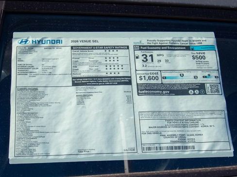 Certified 2026 Hyundai Venue SEL FWD image 31