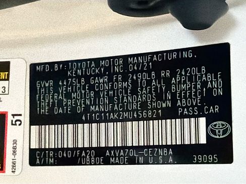 Used 2021 Toyota Camry LE FWD image 12