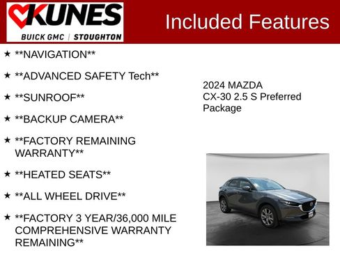 Used 2024 MAZDA CX-30 AWD 2.5 S w/ Preferred Package image 2