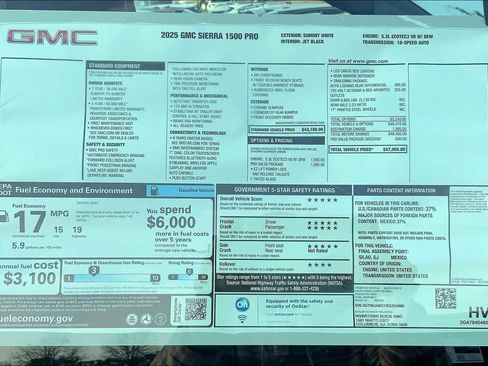 New 2025 GMC Sierra 1500 Pro w/ Pro Value Package image 15