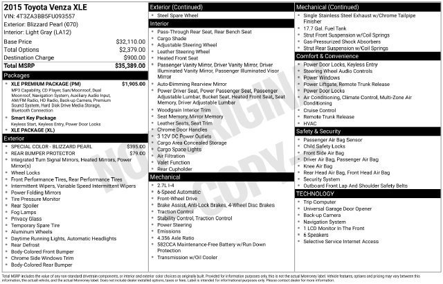 Used 2015 Toyota Venza XLE w/ XLE Premium Package FWD image 2