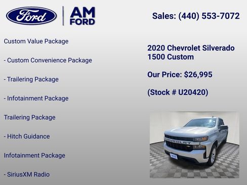 Used 2020 Chevrolet Silverado 1500 Custom w/ Custom Value Package AWD/4WD image 24
