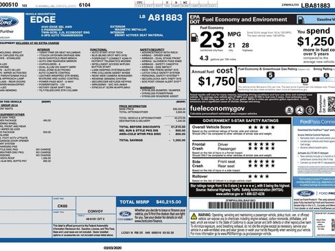 Used 2020 Ford Edge SEL w/ Convenience Package image 3