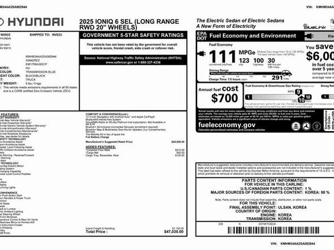 Used 2025 Hyundai Ioniq 6 SEL image 4