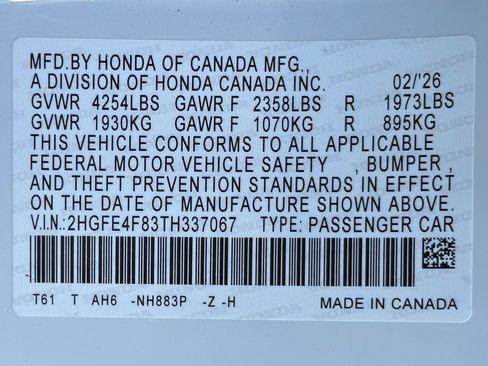 New 2026 Honda Civic FWD Hybrid Sedan image 20