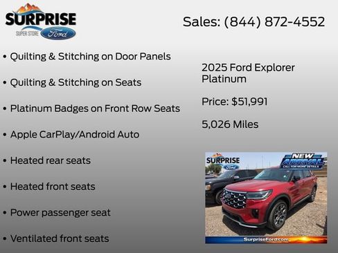 Used 2025 Ford Explorer Platinum w/ Ultimate Package AWD/4WD image 17