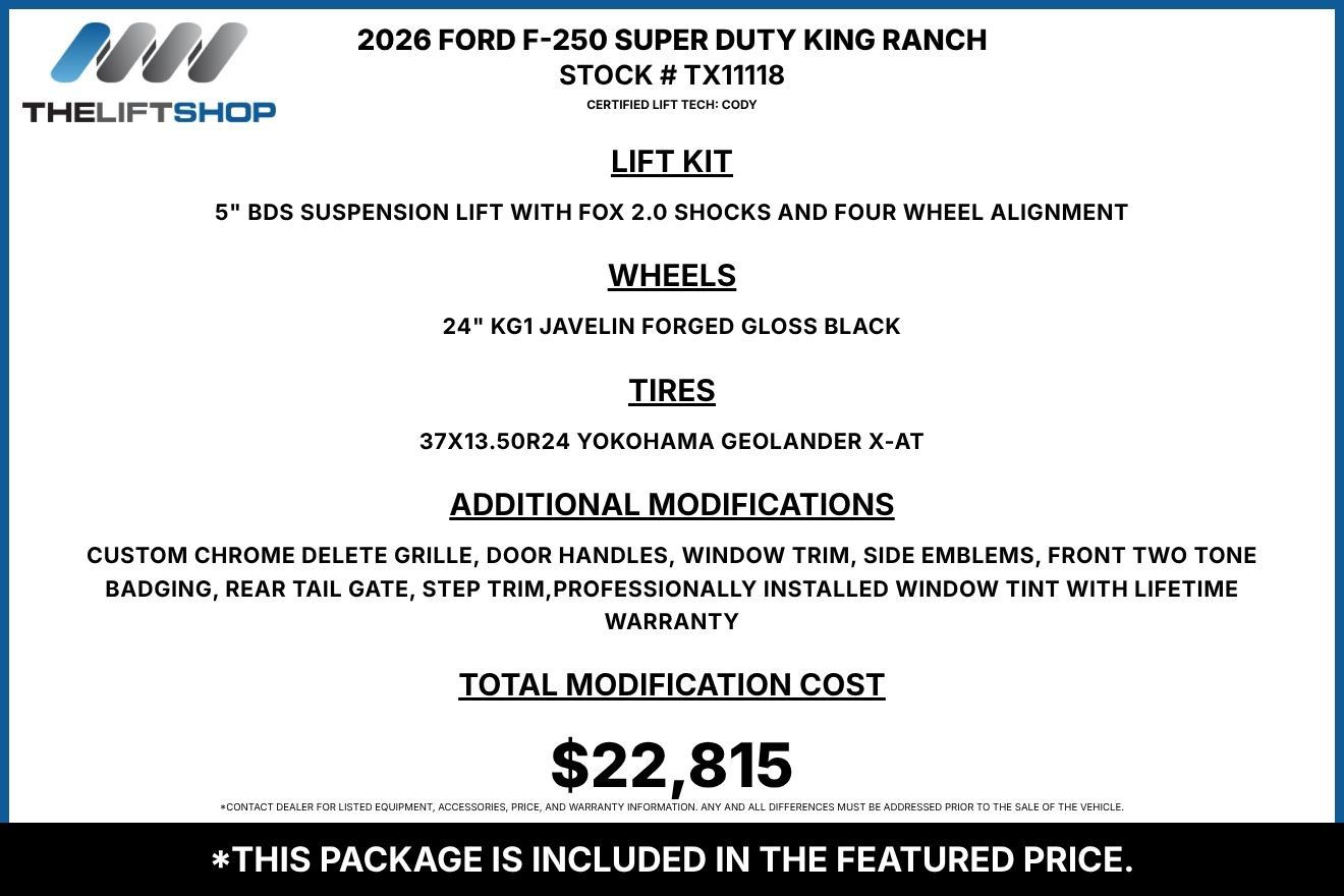 Used 2026 Ford F250 King Ranch w/ Chrome Package AWD/4WD image 2