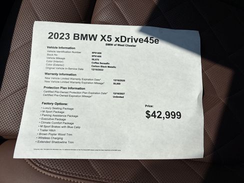 Used 2023 BMW X5 xDrive45e w/ Executive Package AWD/4WD image 18