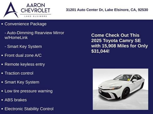 Used 2025 Toyota Camry SE w/ Convenience Package image 5