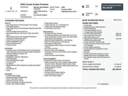 Used 2026 Lincoln Aviator AWD image 48