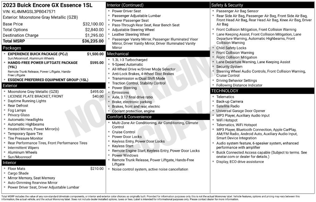 Used 2023 Buick Encore GX Essence w/ Experience Buick Package AWD/4WD image 36