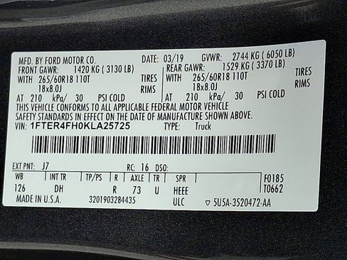 Certified 2019 Ford Ranger Lariat w/ Equipment Group 501A Mid image 27