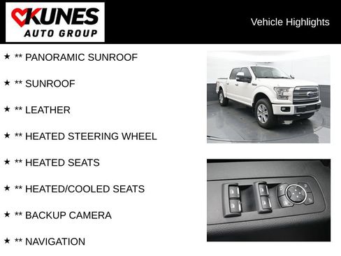 Used 2015 Ford F150 Platinum w/ Equipment Group 701A Luxury AWD/4WD image 2