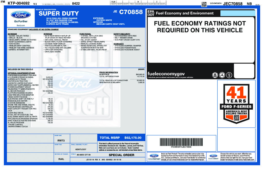 Used 2018 Ford F550 4x4 Crew Cab Super Duty image 19