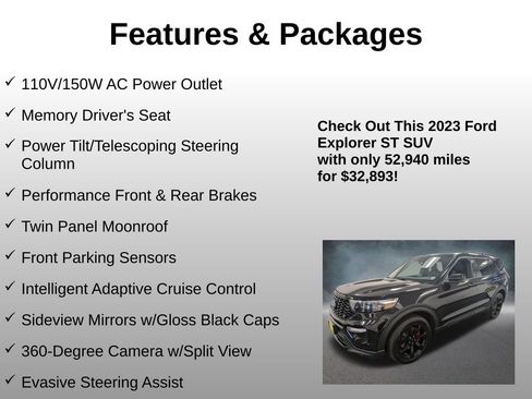 Certified 2023 Ford Explorer ST w/ Equipment Group 401A AWD/4WD image 8