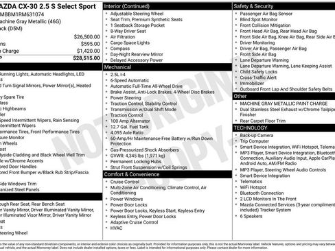 Used 2024 MAZDA CX-30 AWD 2.5 S w/ Select Sport Pkg image 3