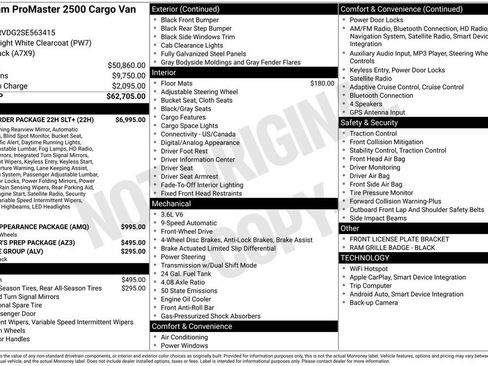 New 2025 RAM ProMaster 2500 w/ Quick Order Package 22H SLT+ image 6