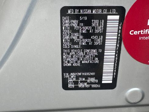 Used 2019 Nissan Armada Platinum w/ Captain's Chairs Package RWD image 34