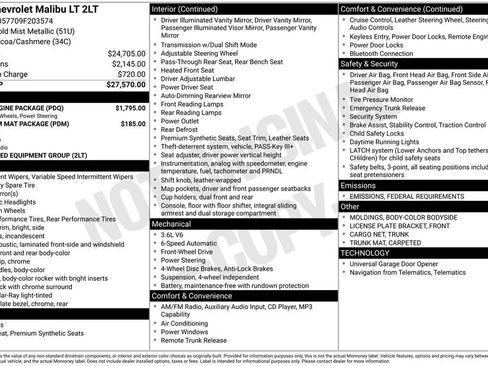 Used 2009 Chevrolet Malibu LT w/ HFV6 Engine Package image 5