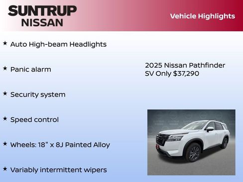 New 2025 Nissan Pathfinder SV w/ Black Appearance Package image 30