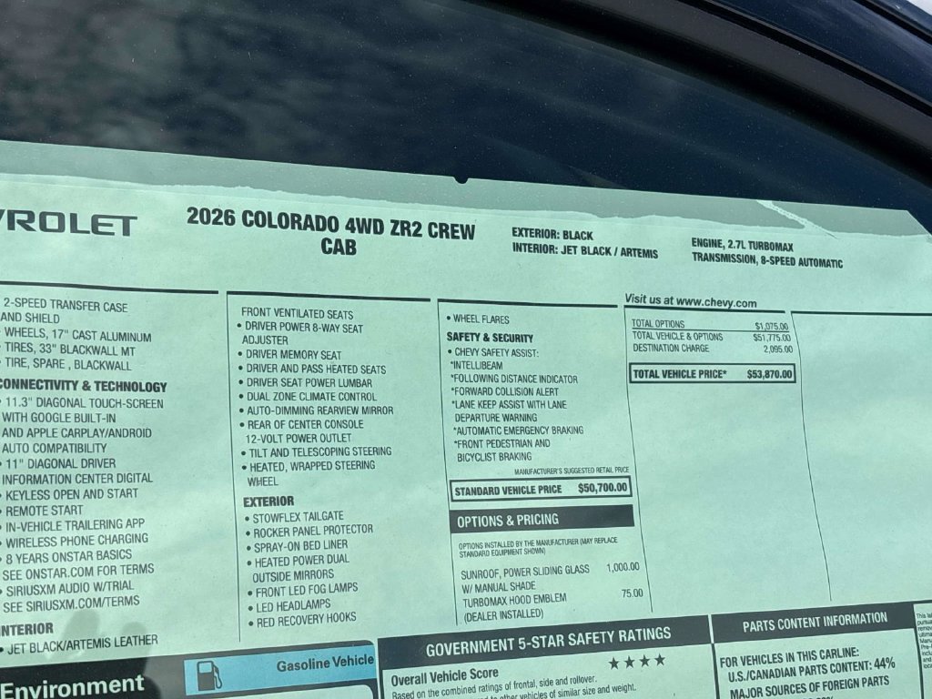 New 2026 Chevrolet Colorado ZR2 AWD/4WD image 6