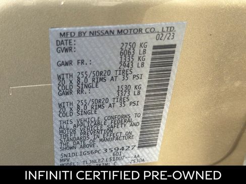Certified 2023 INFINITI QX60 Sensory w/ Cargo Package AWD/4WD image 27