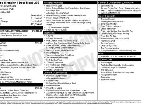 New 2026 Jeep Wrangler Unlimited Rubicon 392 w/ Quick Order Package 27X Moab AWD/4WD image 5