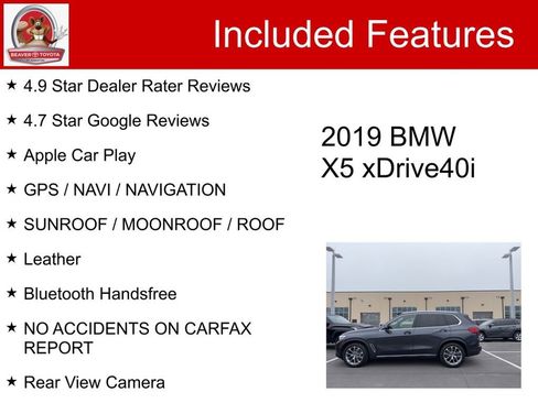 Used 2019 BMW X5 xDrive40i w/ Premium Package 2 image 5