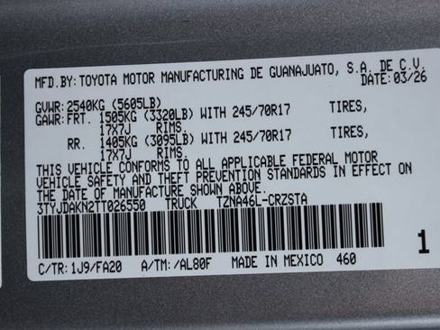 Used 2026 Toyota Tacoma SR w/ SR Upgrade Package AWD/4WD image 32