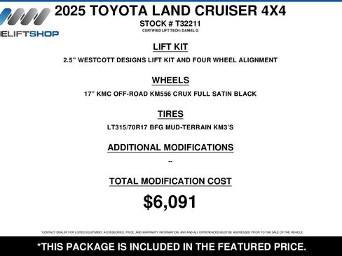 Used 2025 Toyota Land Cruiser 1958 AWD/4WD image 2